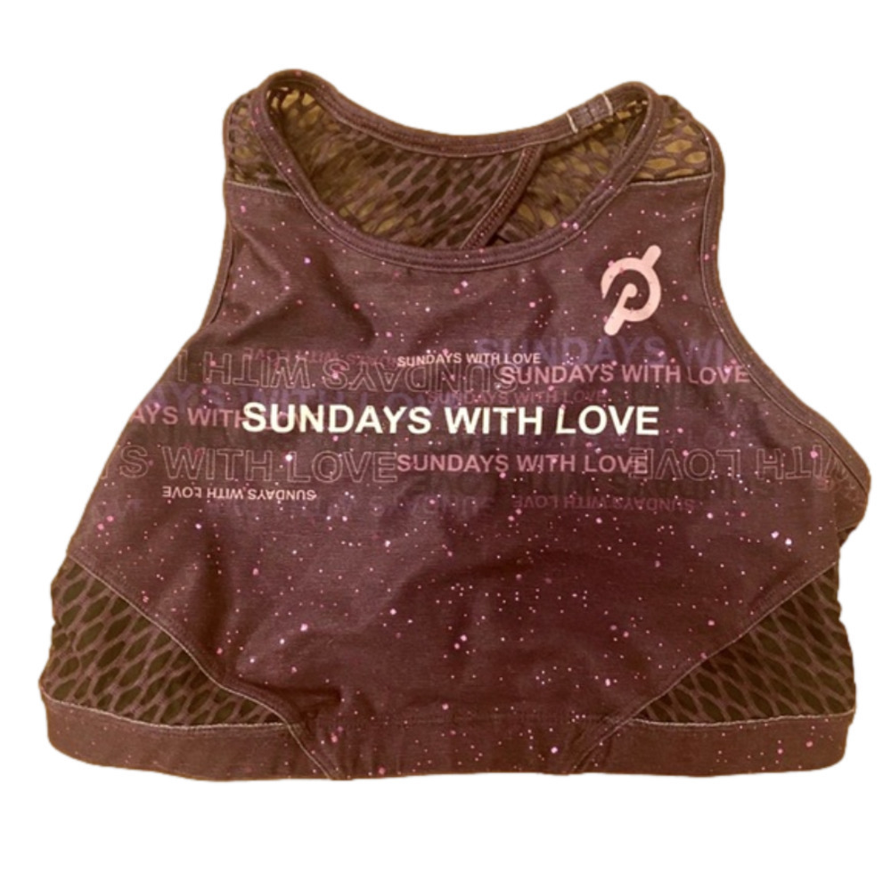 WITH X Peloton Sundays With Love Purple Sports Bra